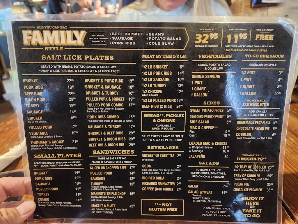 The Salt Lick - Round Rock Menu 5